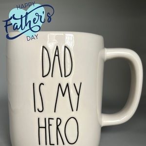 Rae Dunn “DAD IS MY HERO ”  Coffee Mug - Gray Inside- New